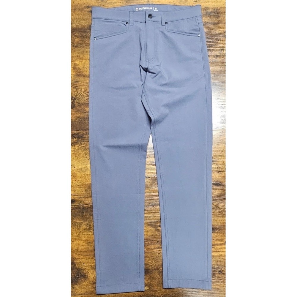 Western Rise Pants Mens Blue Diversion Slim Fit Stretch Chino Size 31x32 NWOT